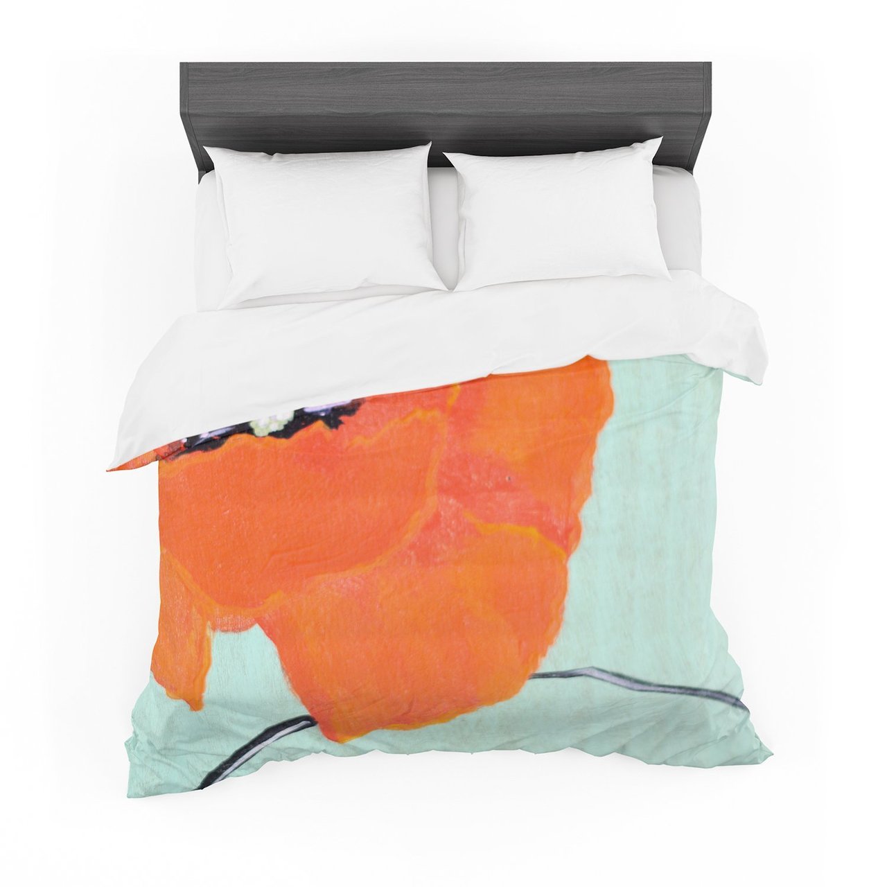 Christen Treat ‘Vintage Poppy’ Orange Flower Featherweight3D Customized Duvet Cover Bedding Sets