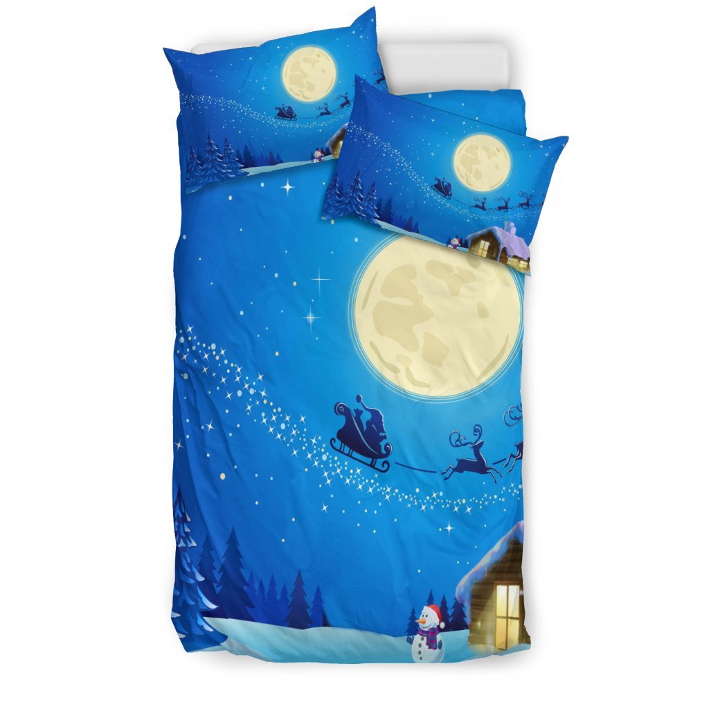 Christmas Night Moon 3D Customized Duvet Cover Bedding Sets