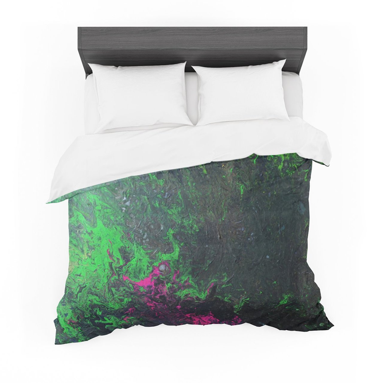 Claire Day ‘Acid Rain’ Green Black Featherweight3D Customized Duvet Cover Bedding Sets