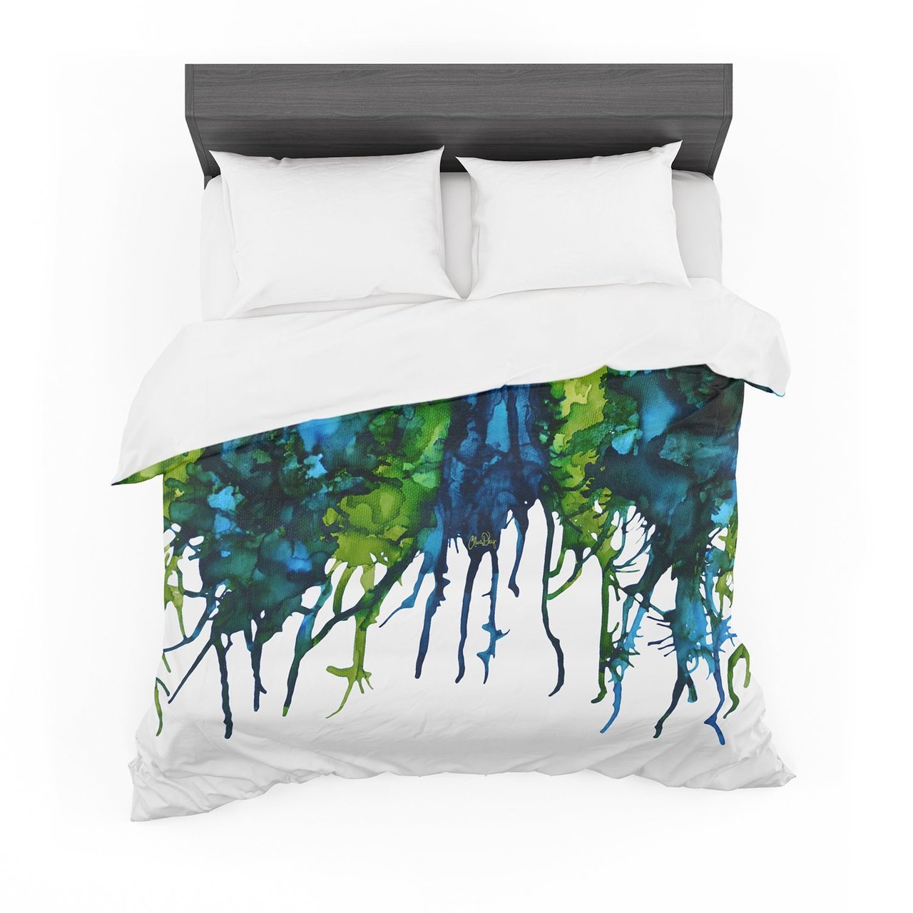 Claire Day ‘Drops’ Green Featherweight3D Customized Duvet Cover Bedding Sets