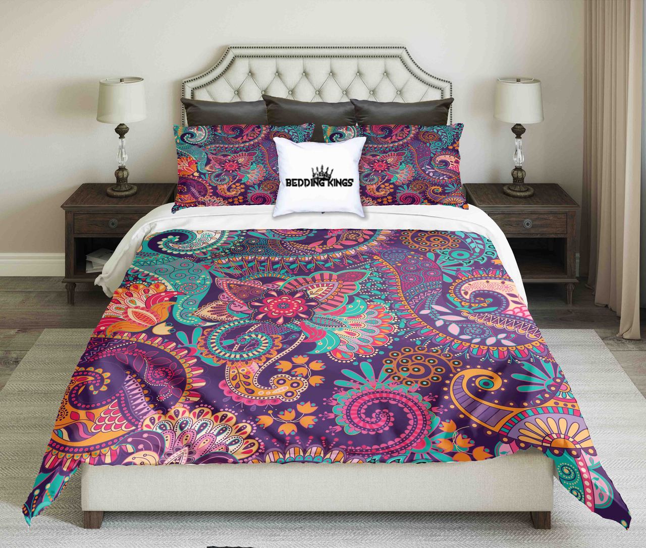 Colorfoul Curved Pattern | kings3D Customized Duvet Cover Bedding Sets