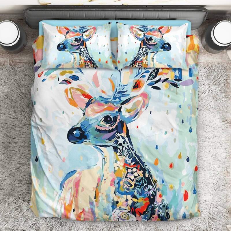 Colorful Deer 3D Customized Duvet Cover Bedding Sets
