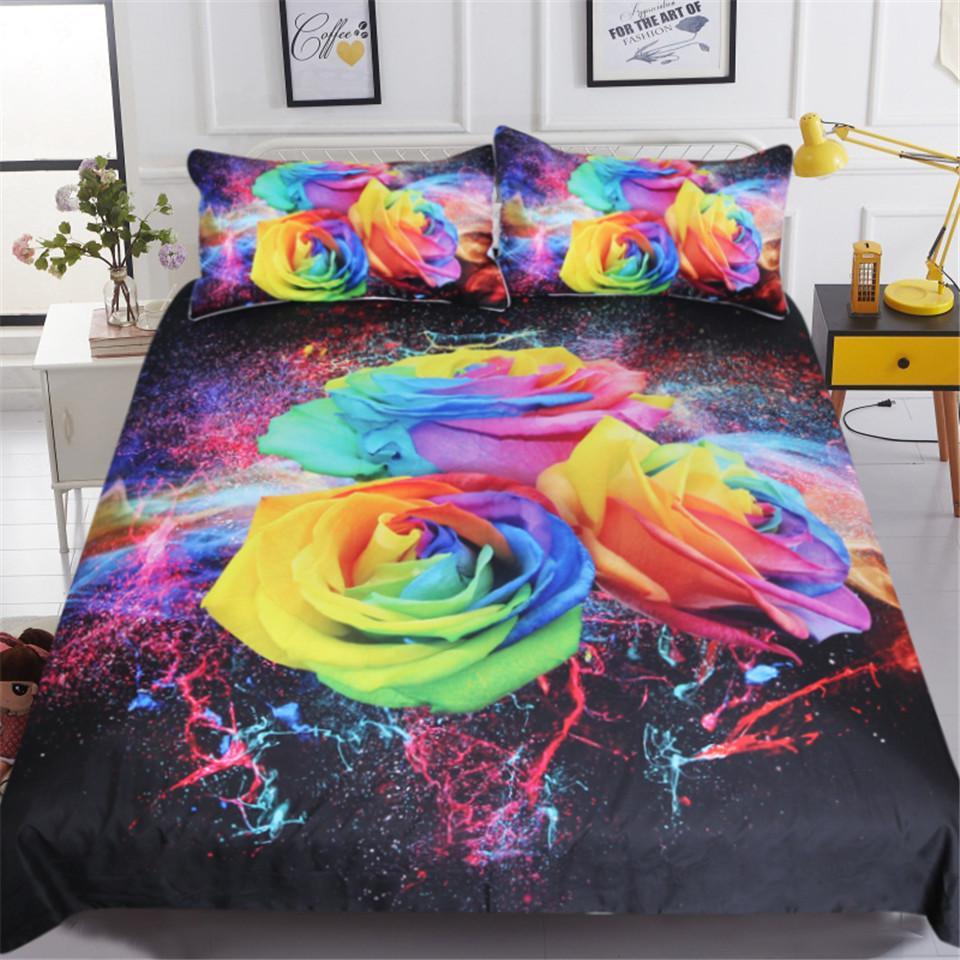 Colorful Roses 3D Customized Duvet Cover Bedding Sets