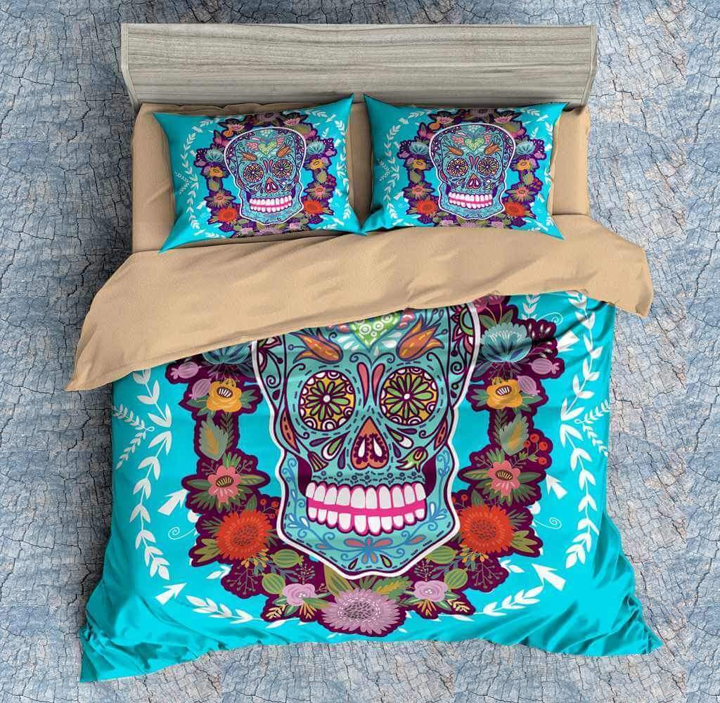 Colorful Skull 2 3D Customized Duvet Cover Bedding Sets