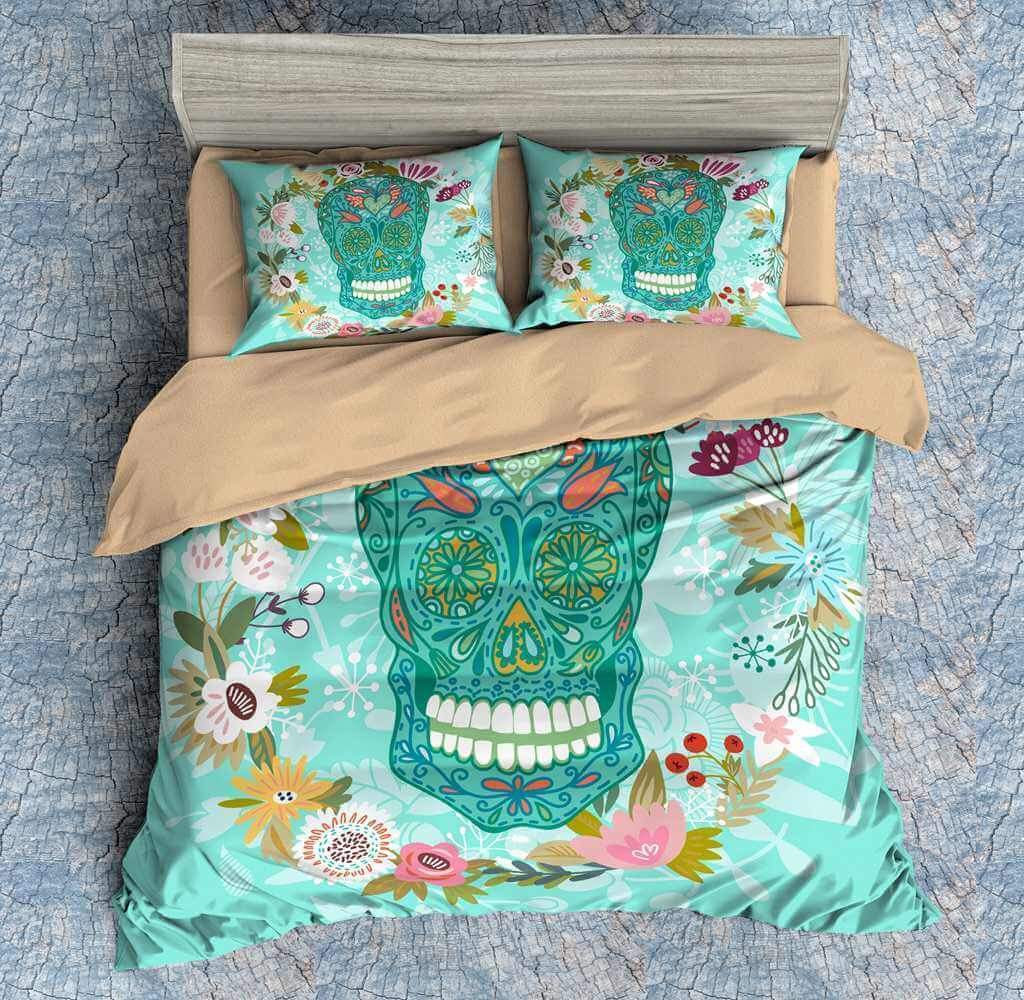 Colorful Skull 4 3D Customized Duvet Cover Bedding Sets