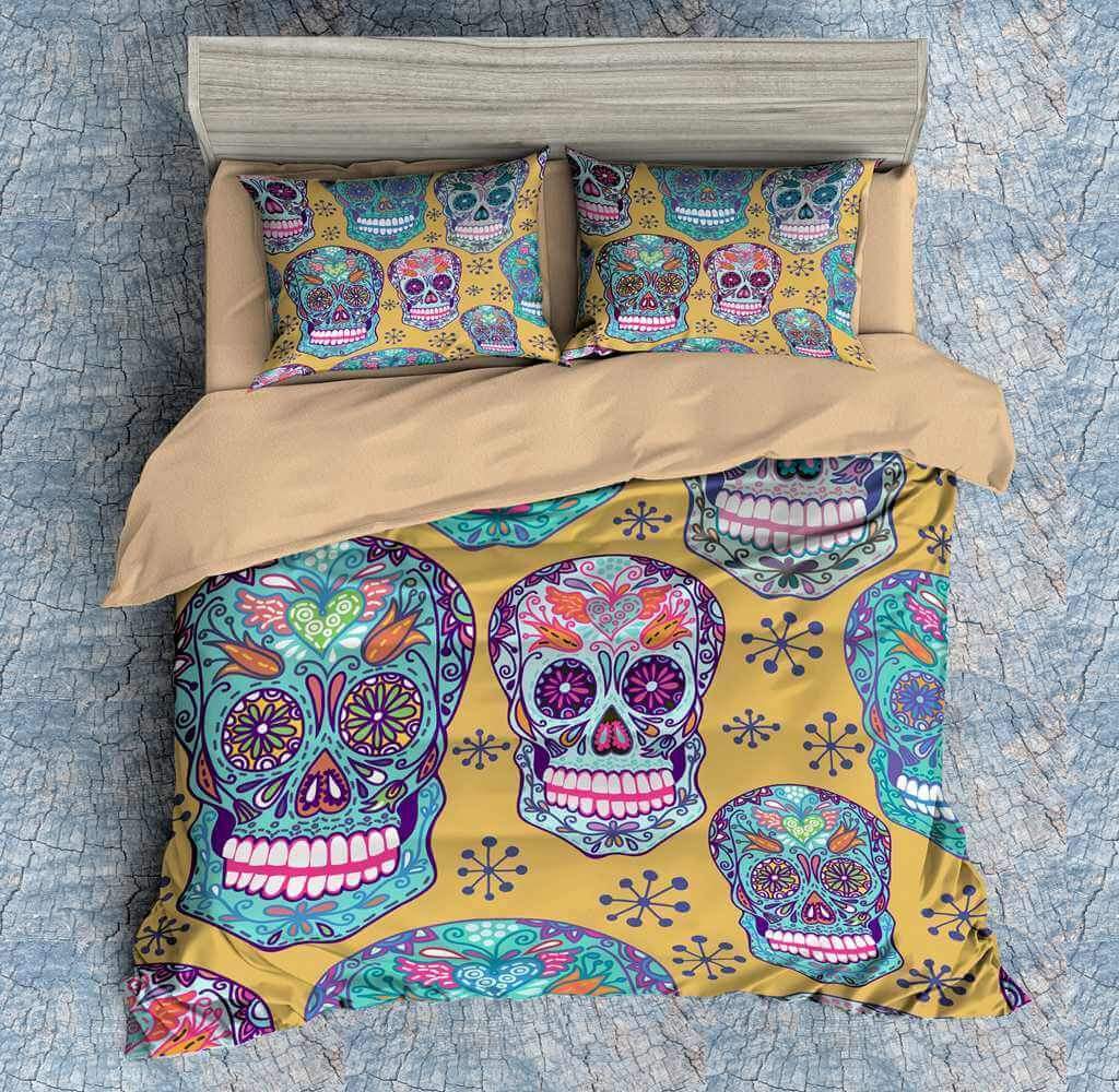 Colorful Skull 5 3D Customized Duvet Cover Bedding Sets