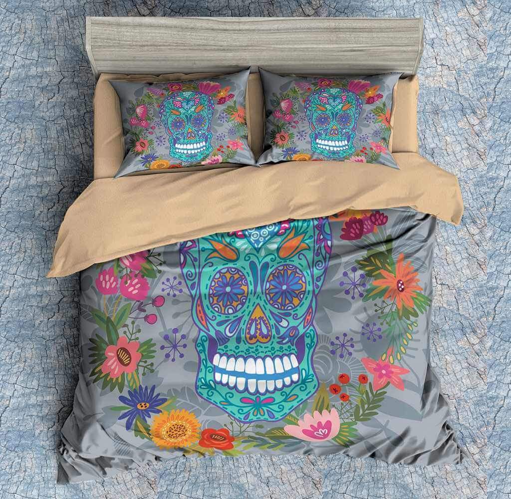 Colorful Skull 6 3D Customized Duvet Cover Bedding Sets