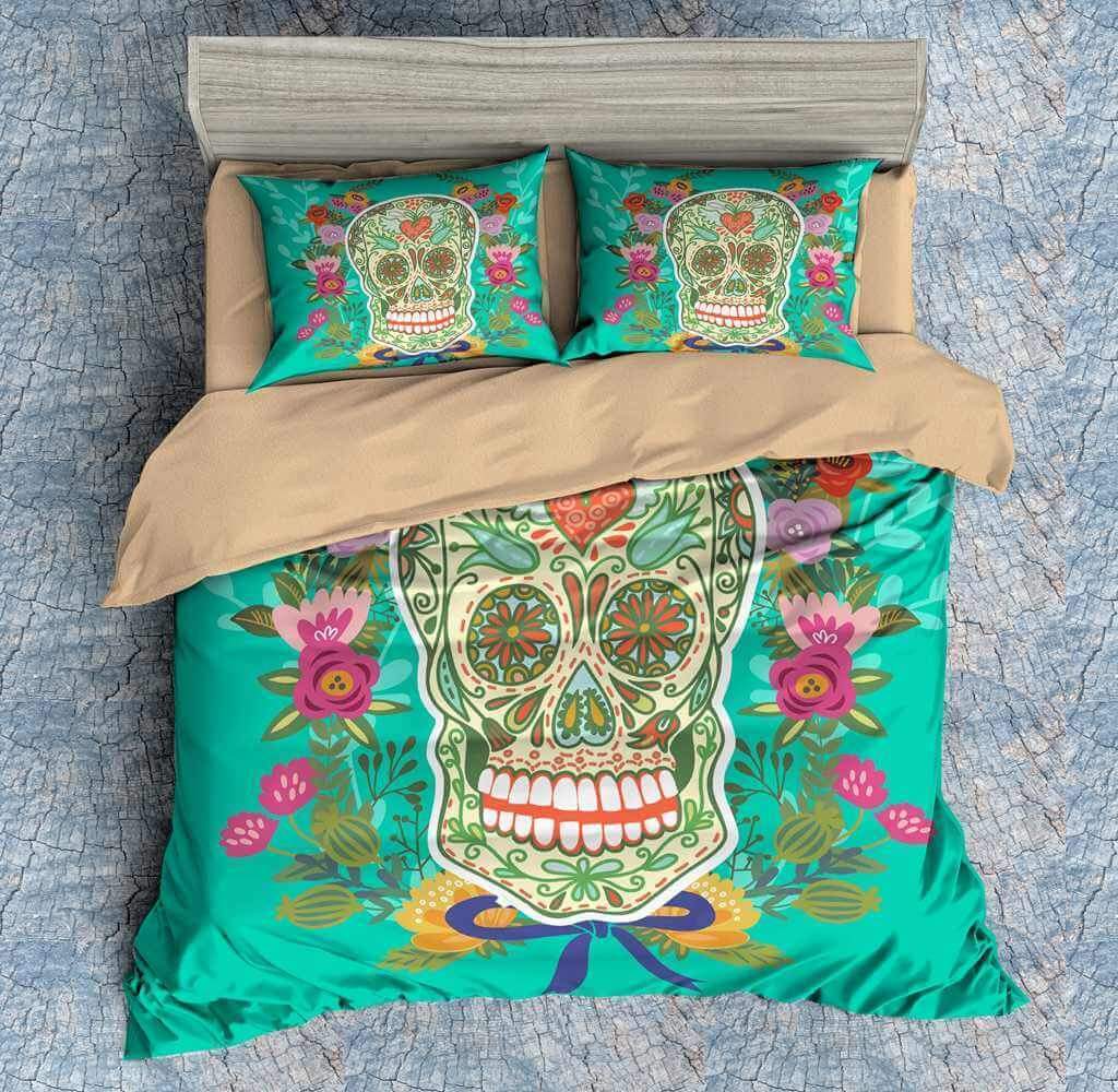 Colorful Skull 7 3D Customized Duvet Cover Bedding Sets