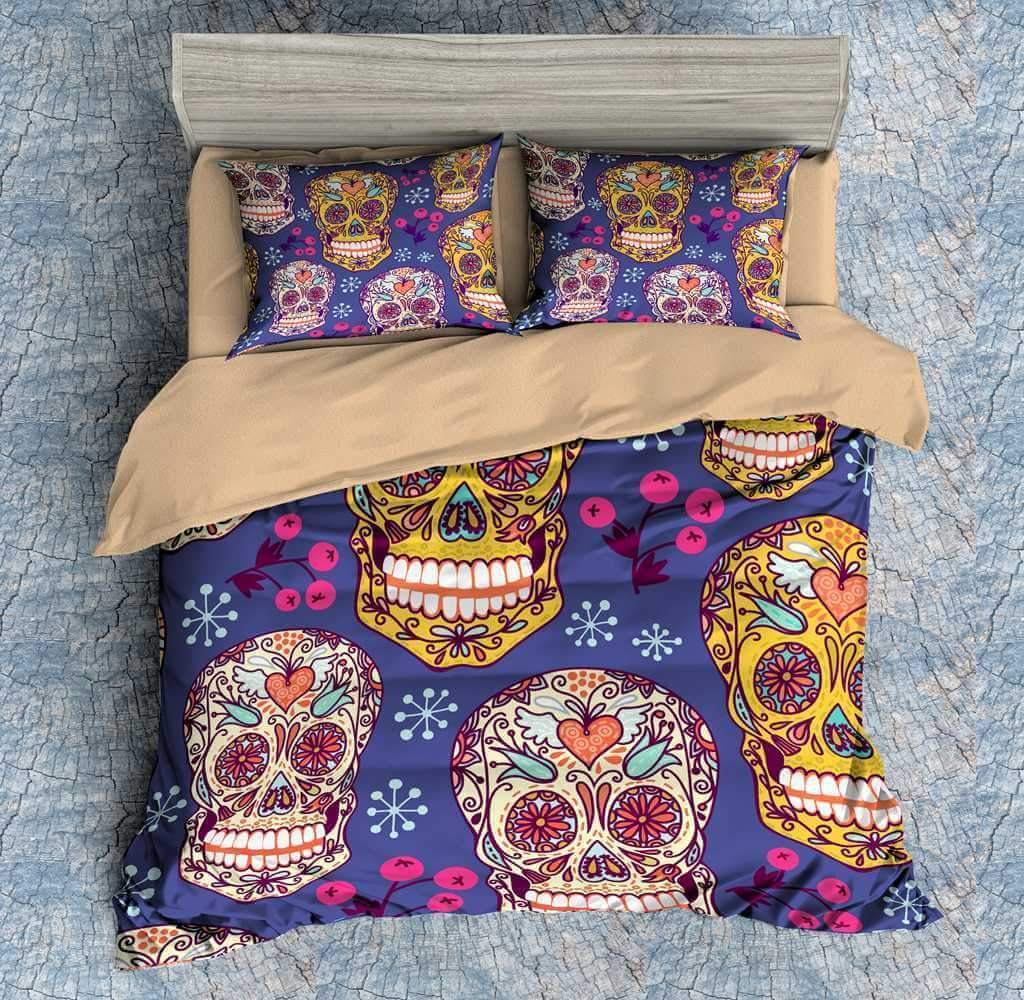 Colorful Skull 8 3D Customized Duvet Cover Bedding Sets