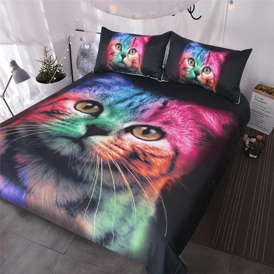 Colourful Cat 3D Customized Duvet Cover Bedding Sets