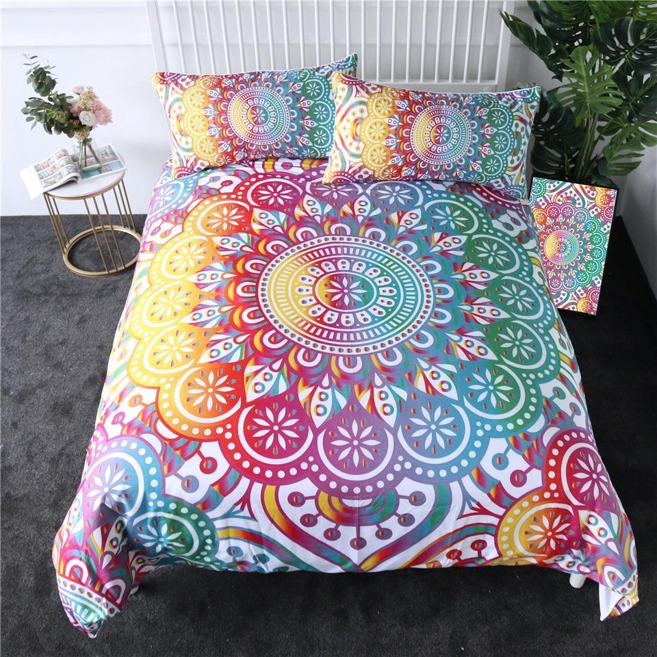 Colourful Floral Mandala 3D Customized Duvet Cover Bedding Sets