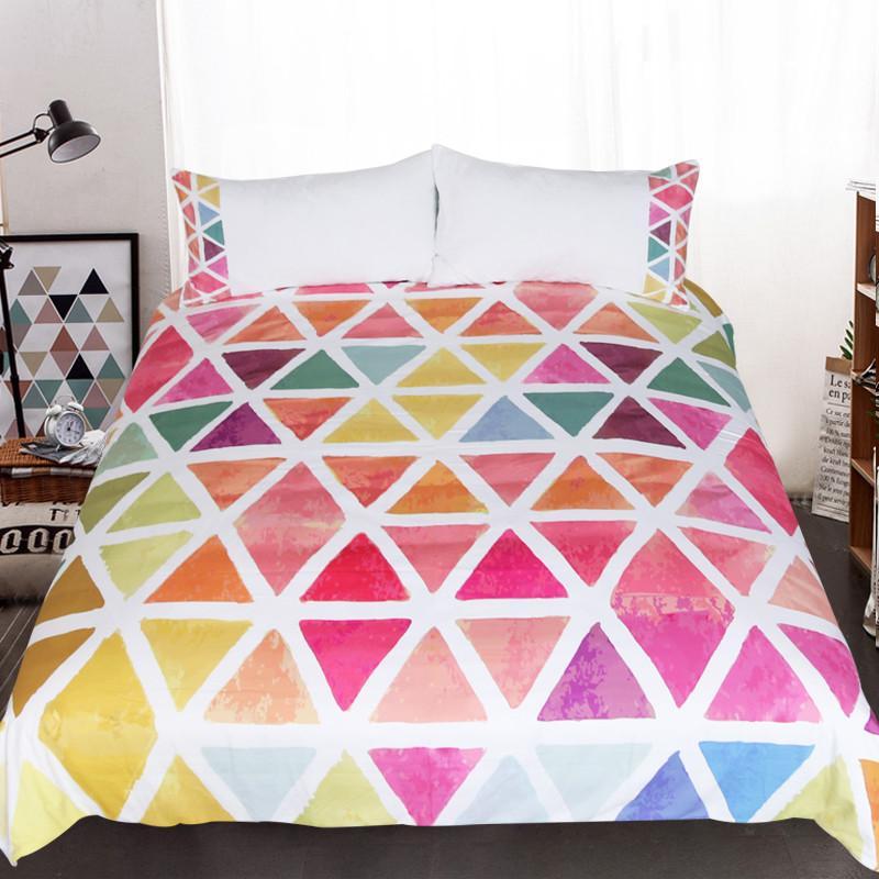 Colourful Geometric 3D Customized Duvet Cover Bedding Sets