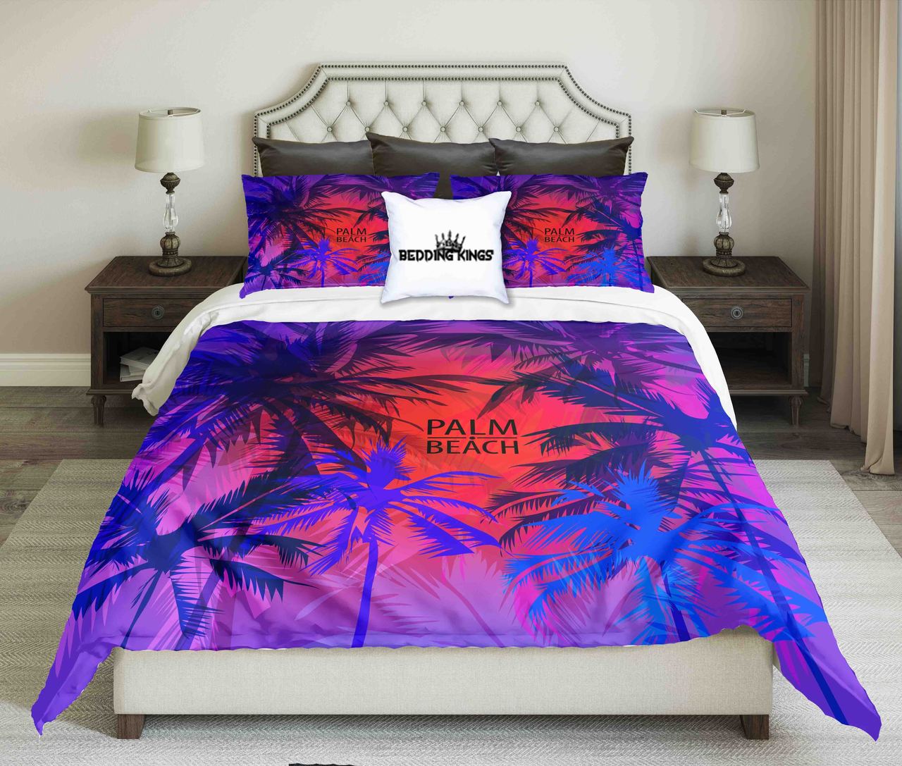 Colourful Palm Beach Design | kings3D Customized Duvet Cover Bedding Sets
