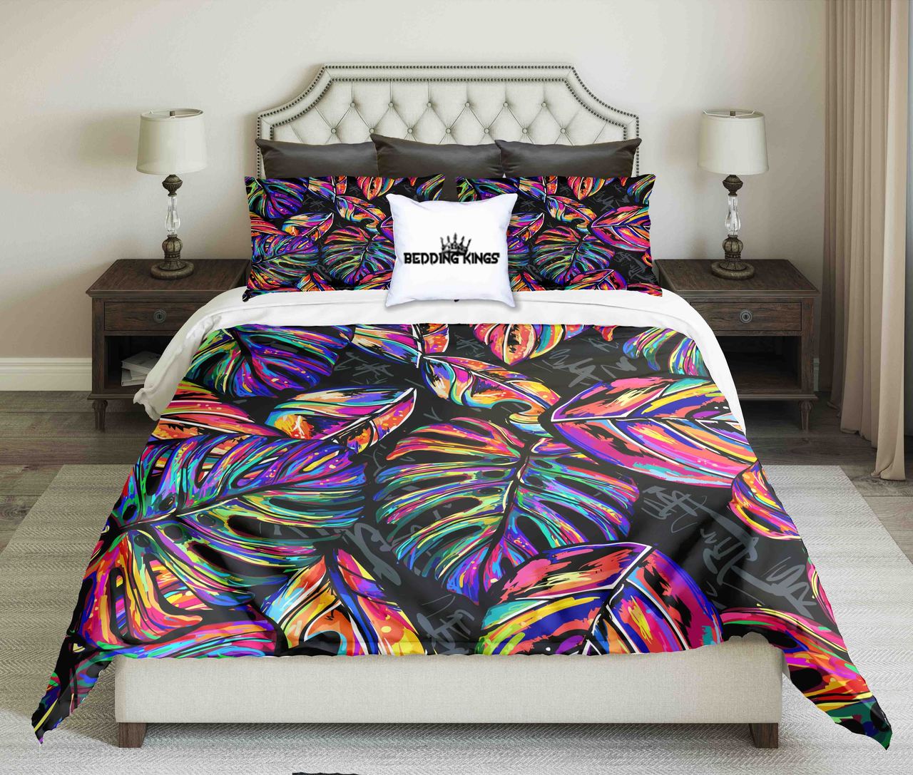 Colourful Tropical Leaves Design | kings3D Customized Duvet Cover Bedding Sets