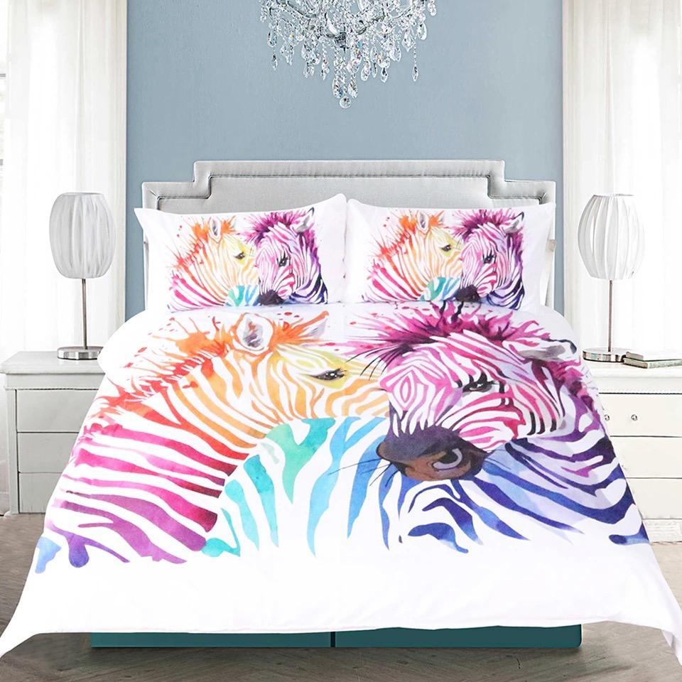 Colourfulafari Zebra 3D Customized Duvet Cover Bedding Sets