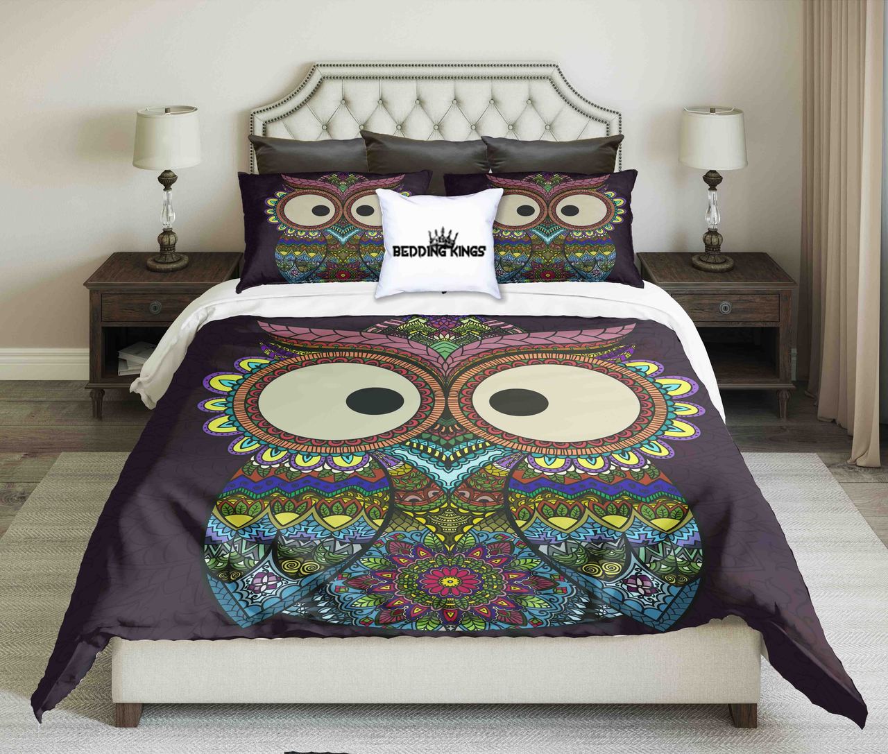 Colourfull Owl | kings3D Customized Duvet Cover Bedding Sets