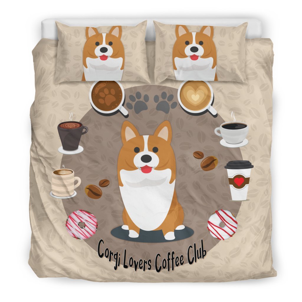 Corgi Lovers Coffee Club with Corgis3D Customized Duvet Cover Bedding Sets