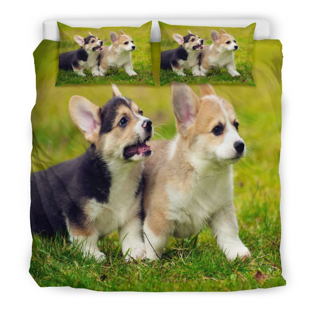 Corgi Puppies Duvet Cover Set