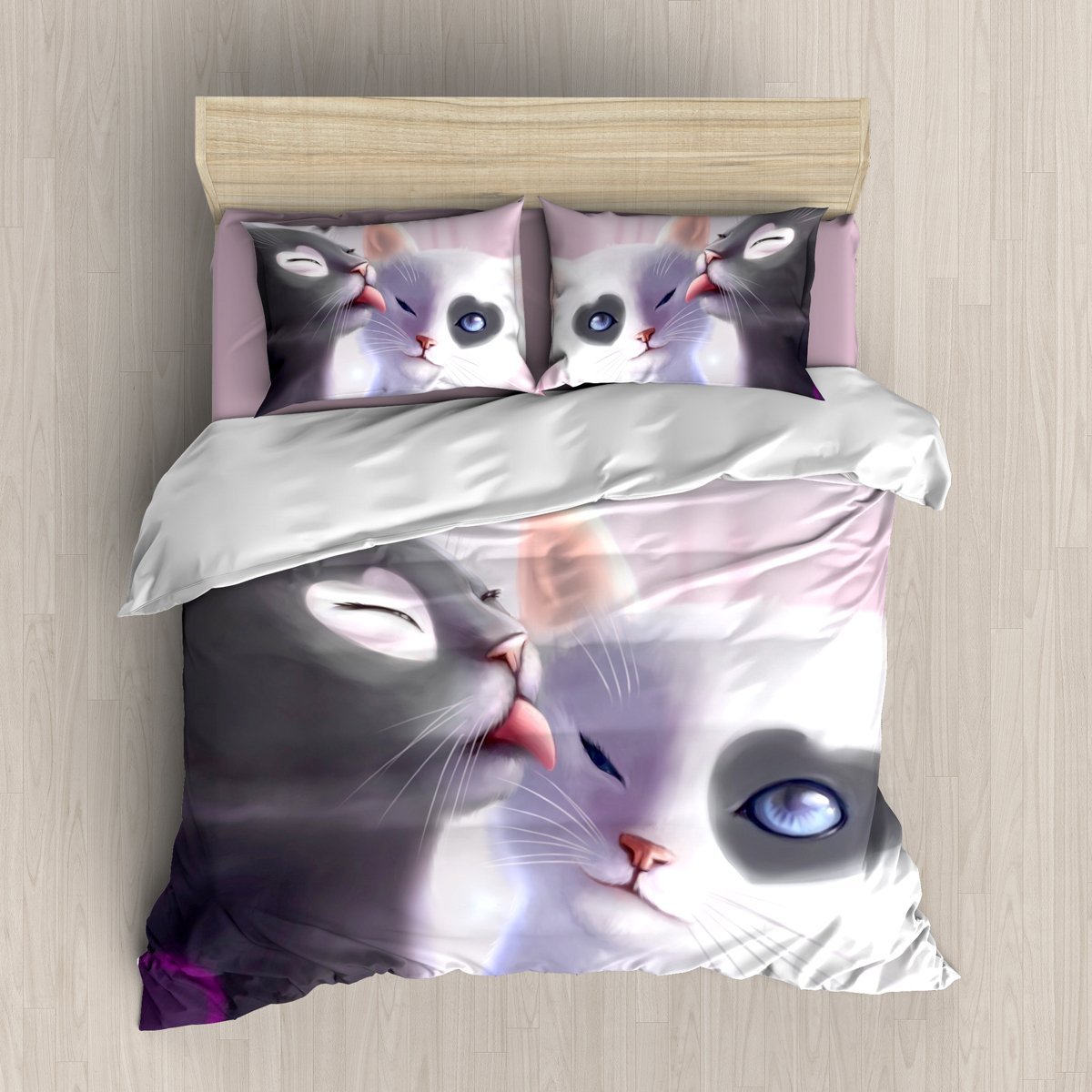 Couple Cat 3D Customized Duvet Cover Bedding Sets