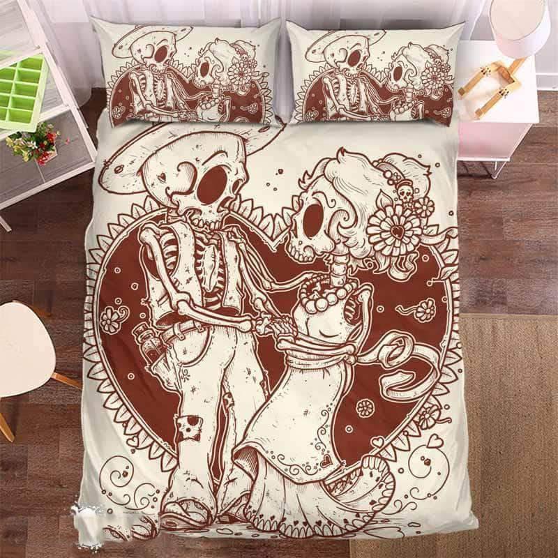 Couple Skull 2 3D Customized Duvet Cover Bedding Sets