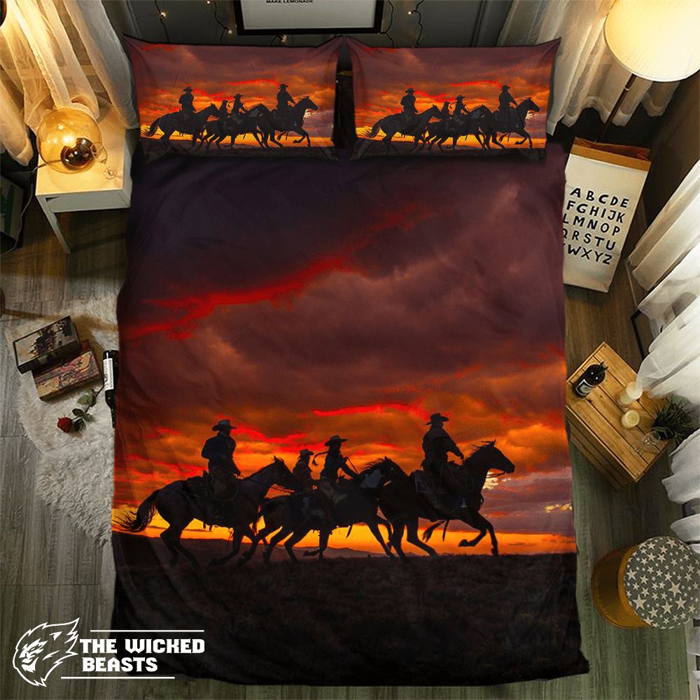 Cowboys inunset Horse Collection 091810 3D Customized Duvet Cover Bedding Sets