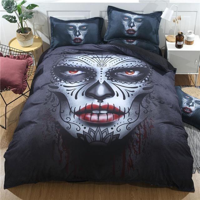 Creative Sugar Skull Make Up Bedding Set 3D