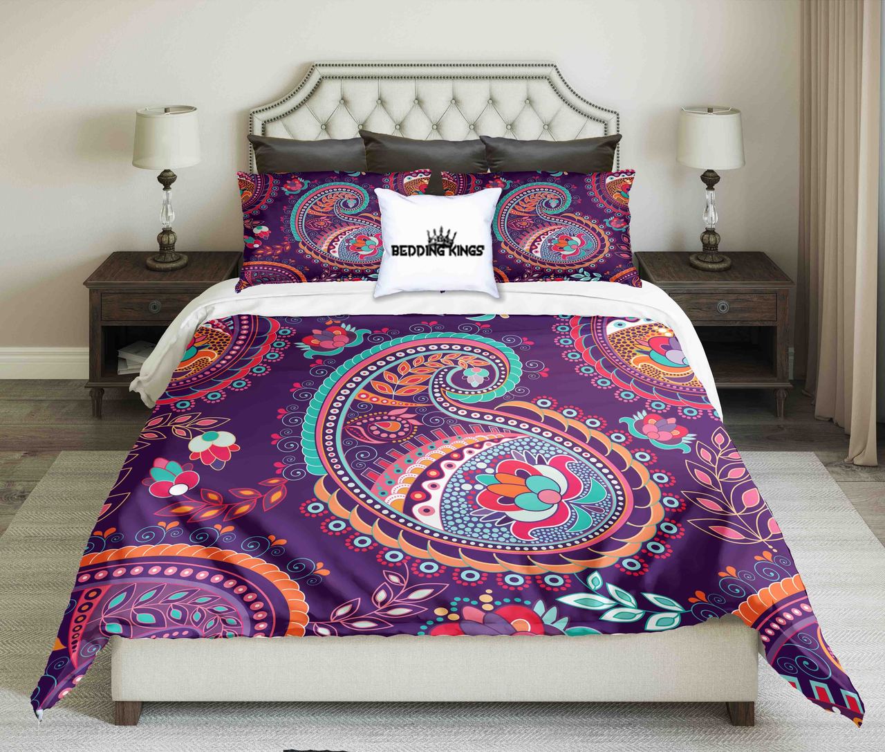 Curved Purple Pattern | kings3D Customized Duvet Cover Bedding Sets