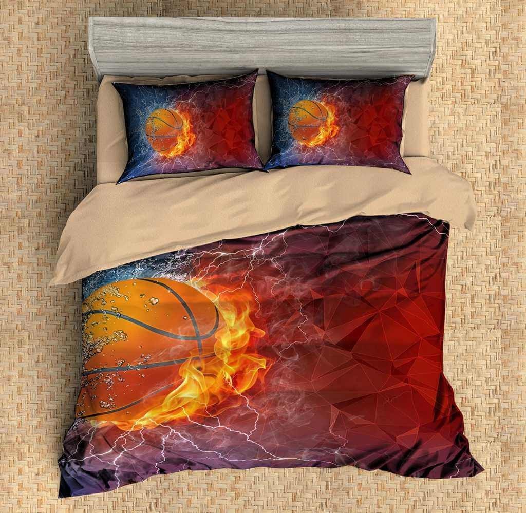 Custom 3D The Basketball Bedding Set Duvet Cover Set 3PCS Flat Sheet Pillowcases