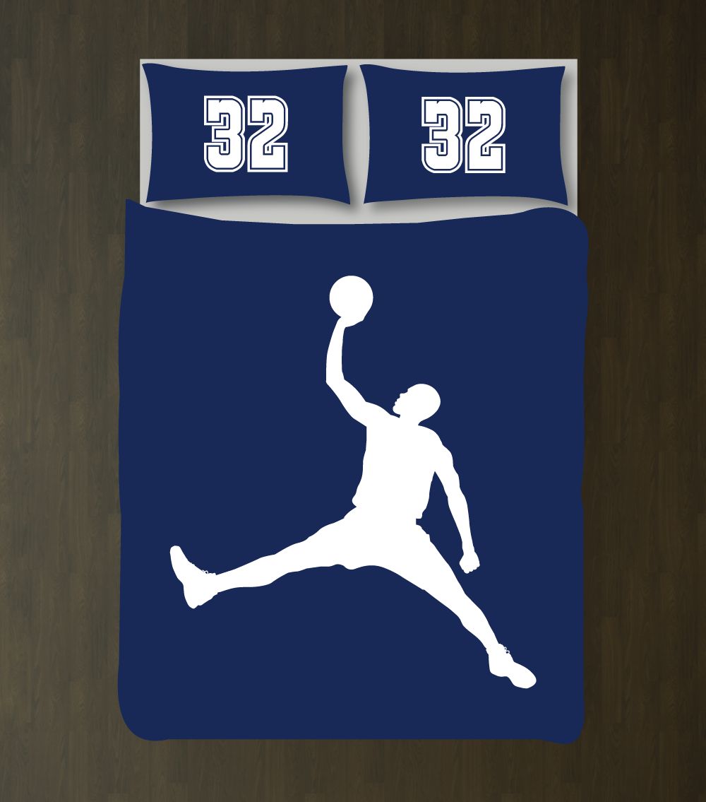 Custom Basketball for Boys andhams Highchool Basketball Team Baller ports Gift White and Navy Blue3D Customized Duvet Cover Bedding Sets