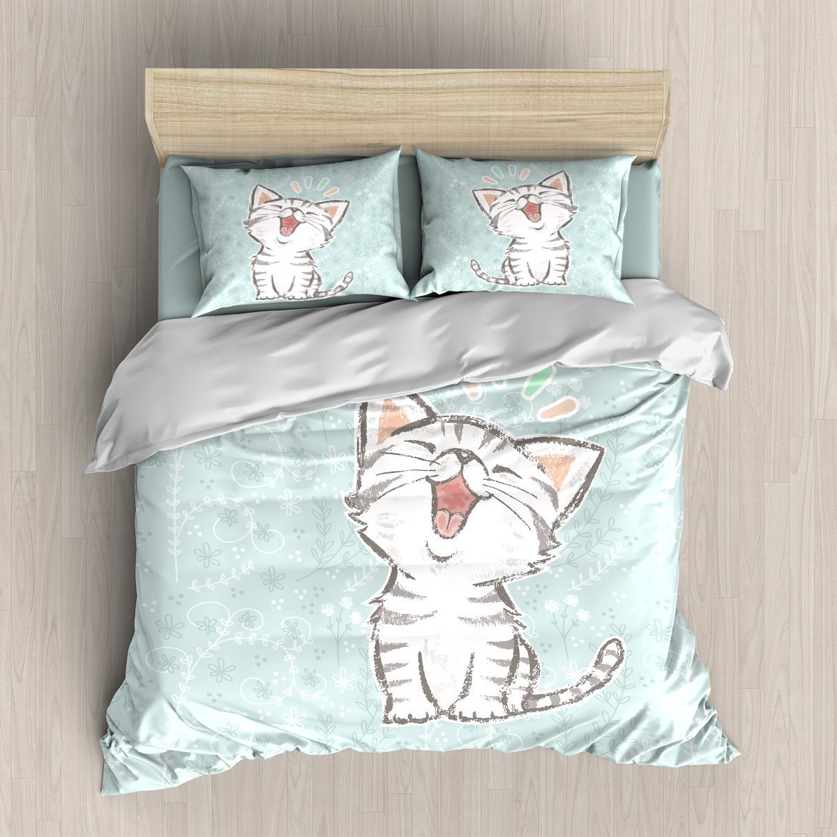 Cute Cat Laughing 3D Customized Duvet Cover Bedding Sets