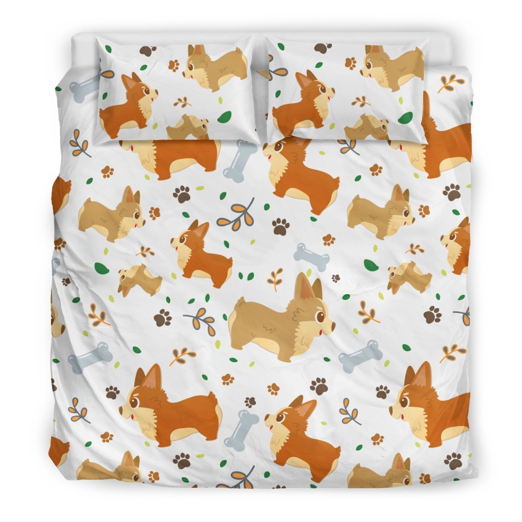 Cute Corgi Dogs for Lovers of Corgis3D Customized Duvet Cover Bedding Sets