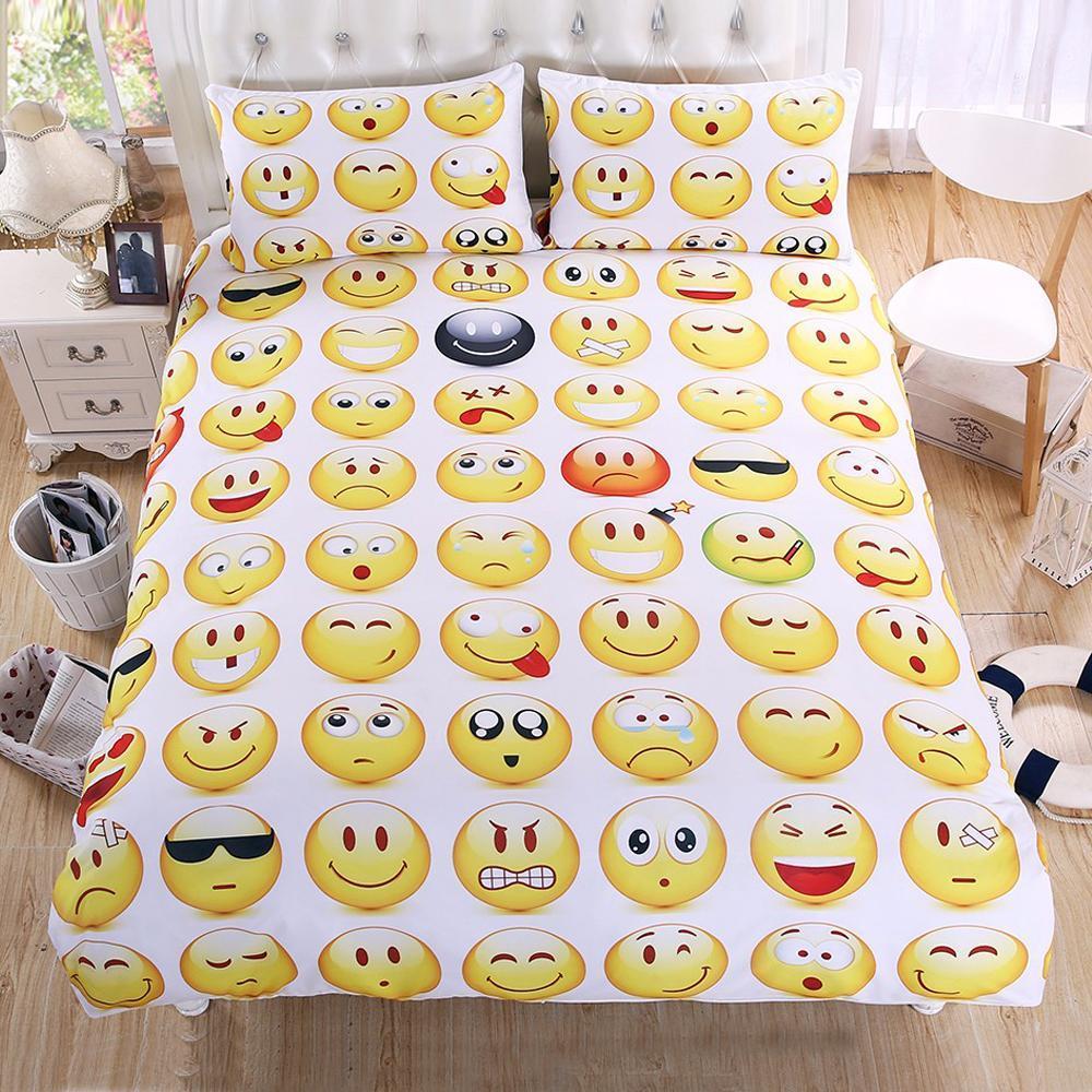 Cute Emoticon Faces ART HOP 3D Customized Duvet Cover Bedding Sets