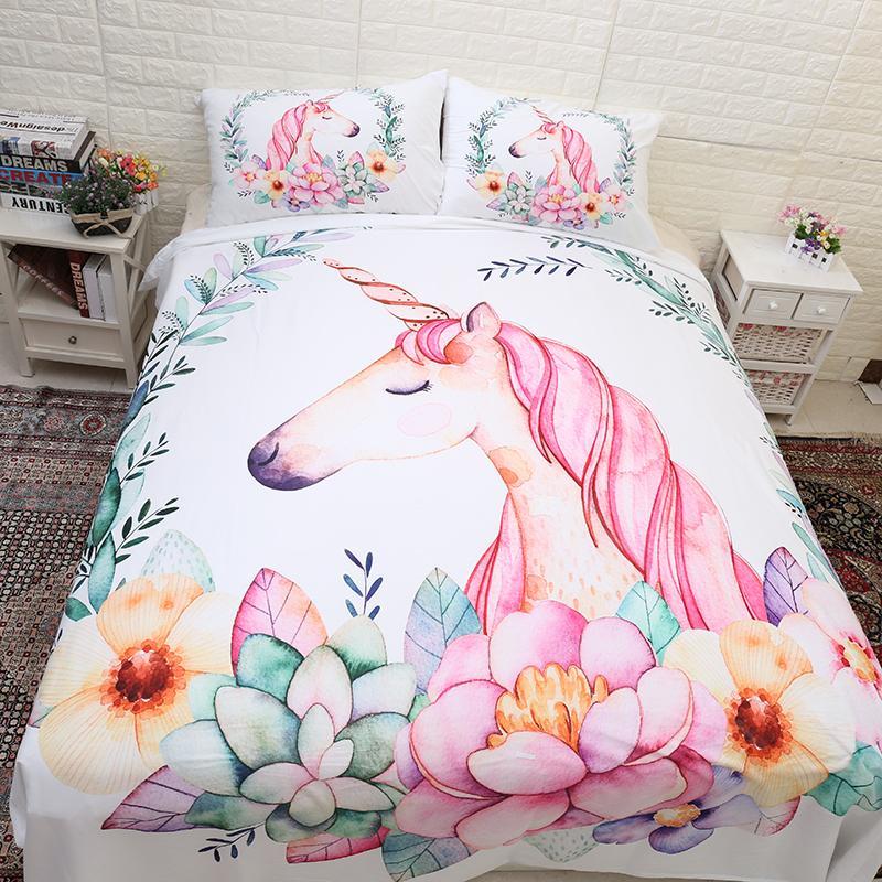 Cute Unicorn 3D Customized Duvet Cover Bedding Sets