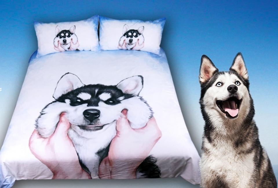 Cutie Furry Husky Puppy ART HOP 3D Customized Duvet Cover Bedding Sets
