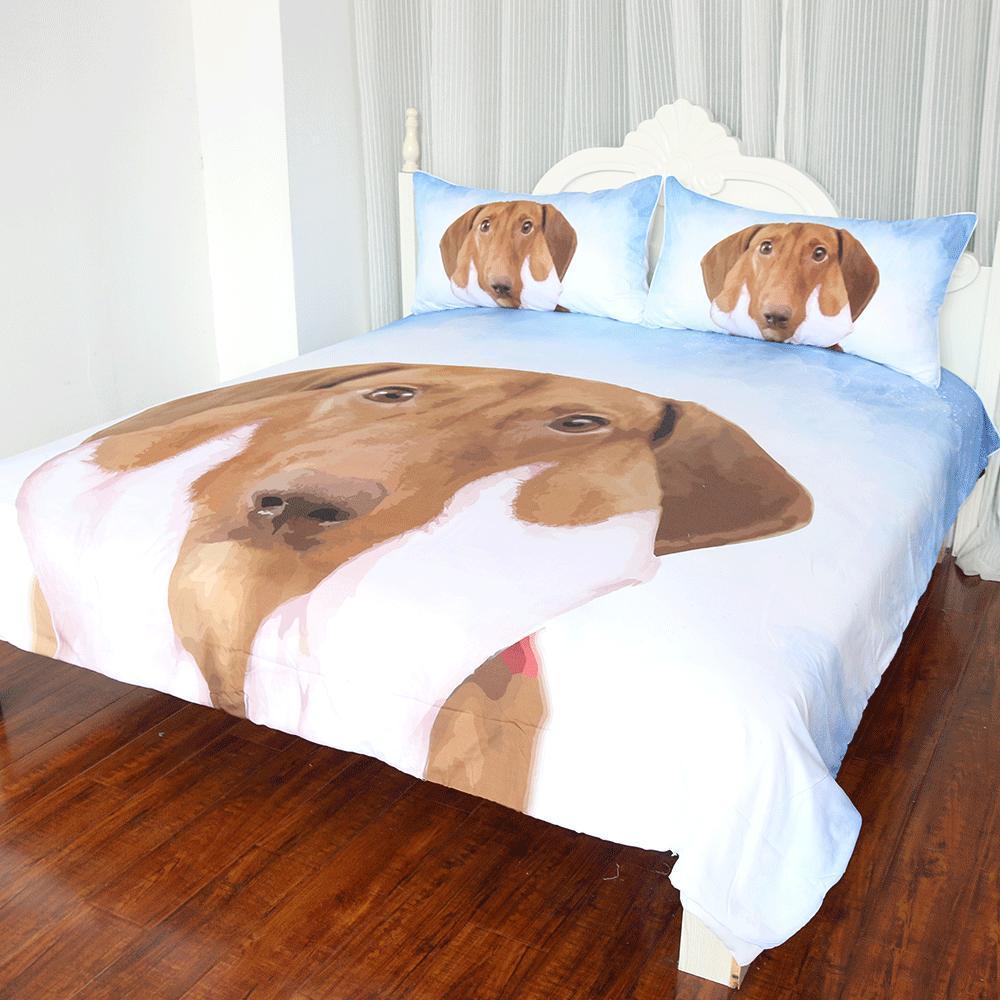 Dachshund In Blue ky ART HOP 3D Customized Duvet Cover Bedding Sets