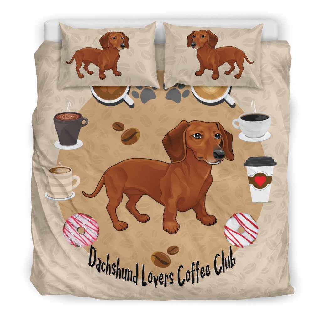 Dachshund Lovers Coffee Club for Lovers of Dachshunds3D Customized Duvet Cover Bedding Sets