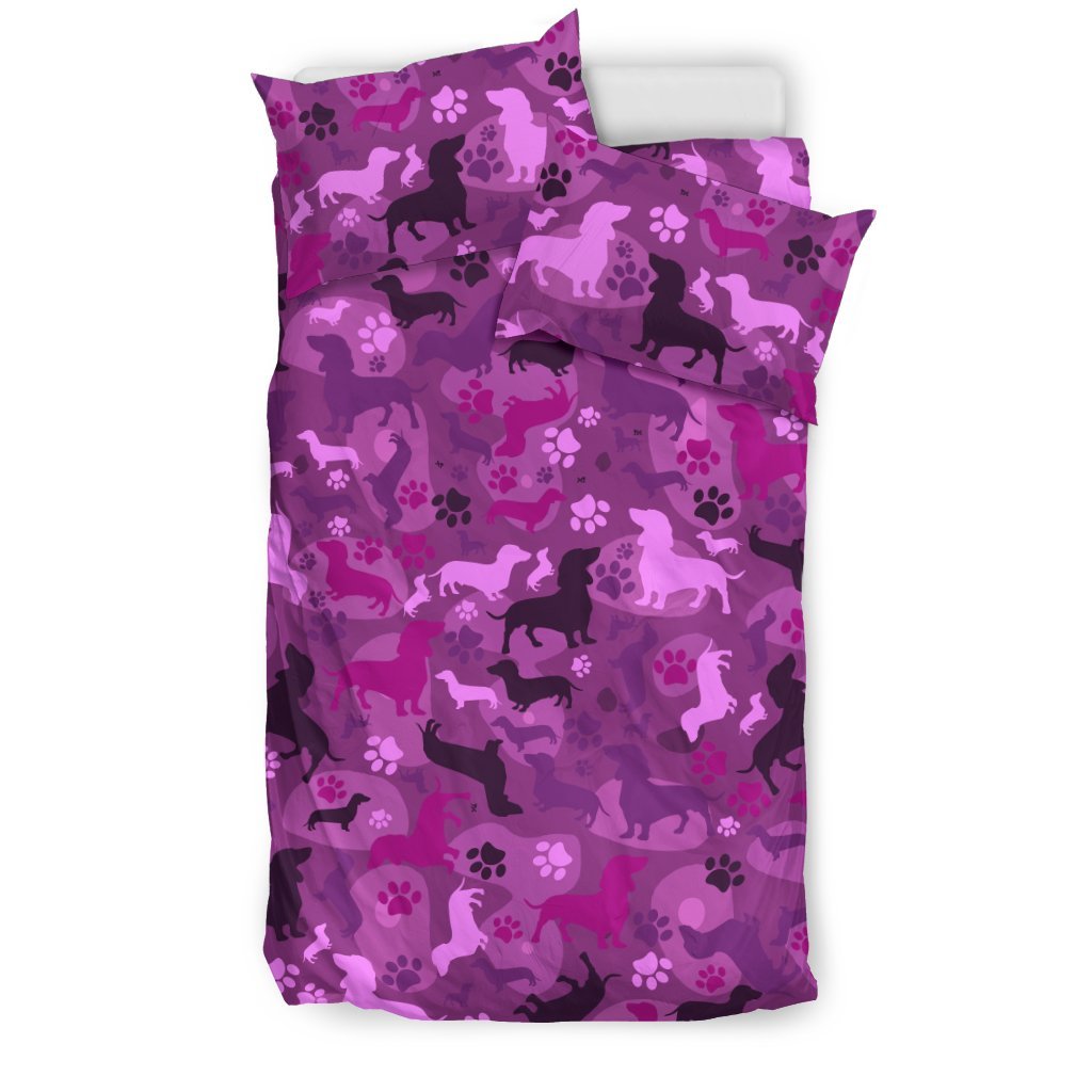 Dachshund Pink Camo for Lovers of Dachshunds3D Customized Duvet Cover Bedding Sets