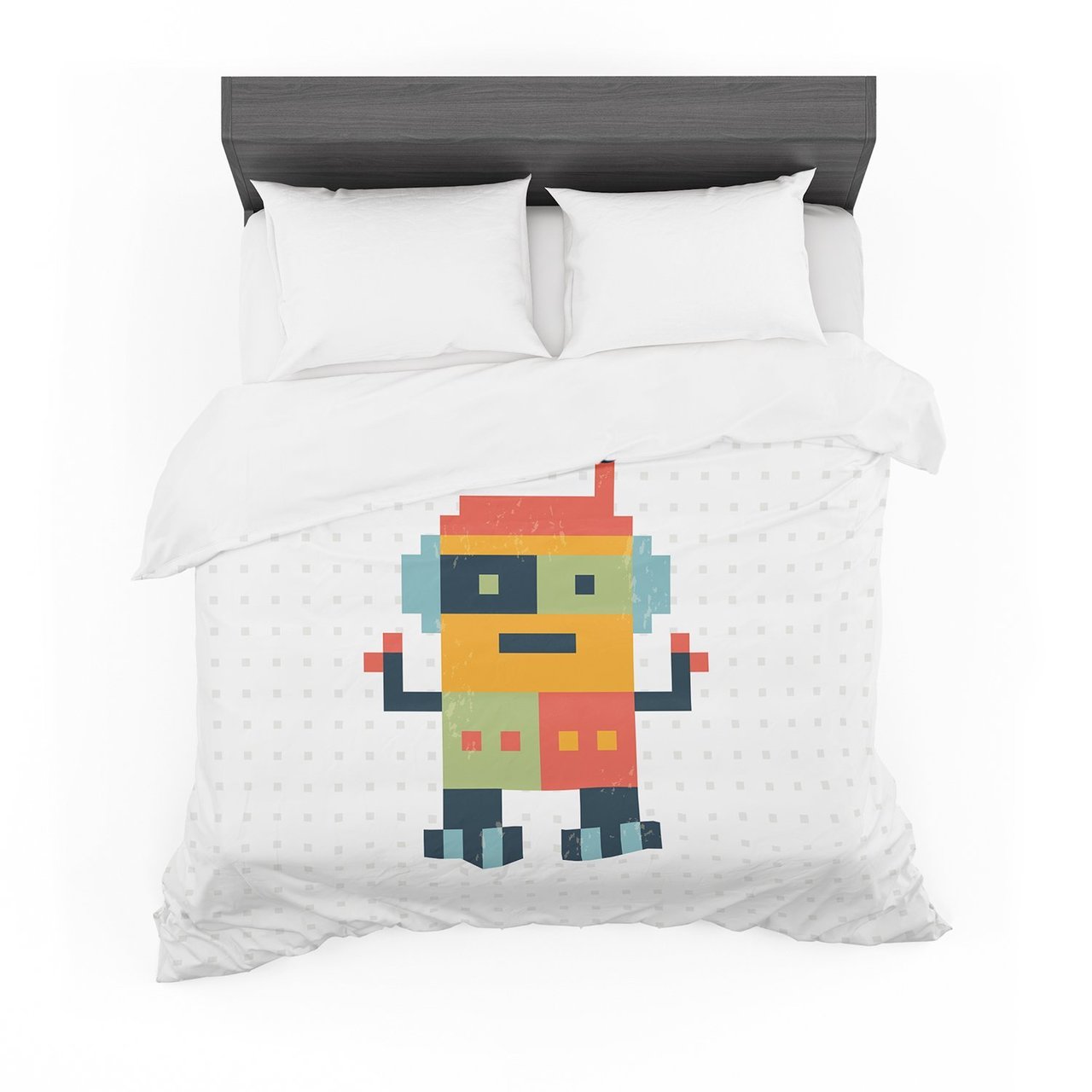 Daisy Beatrice ‘Happy Robot’ Multicolor Featherweight3D Customized Duvet Cover Bedding Sets
