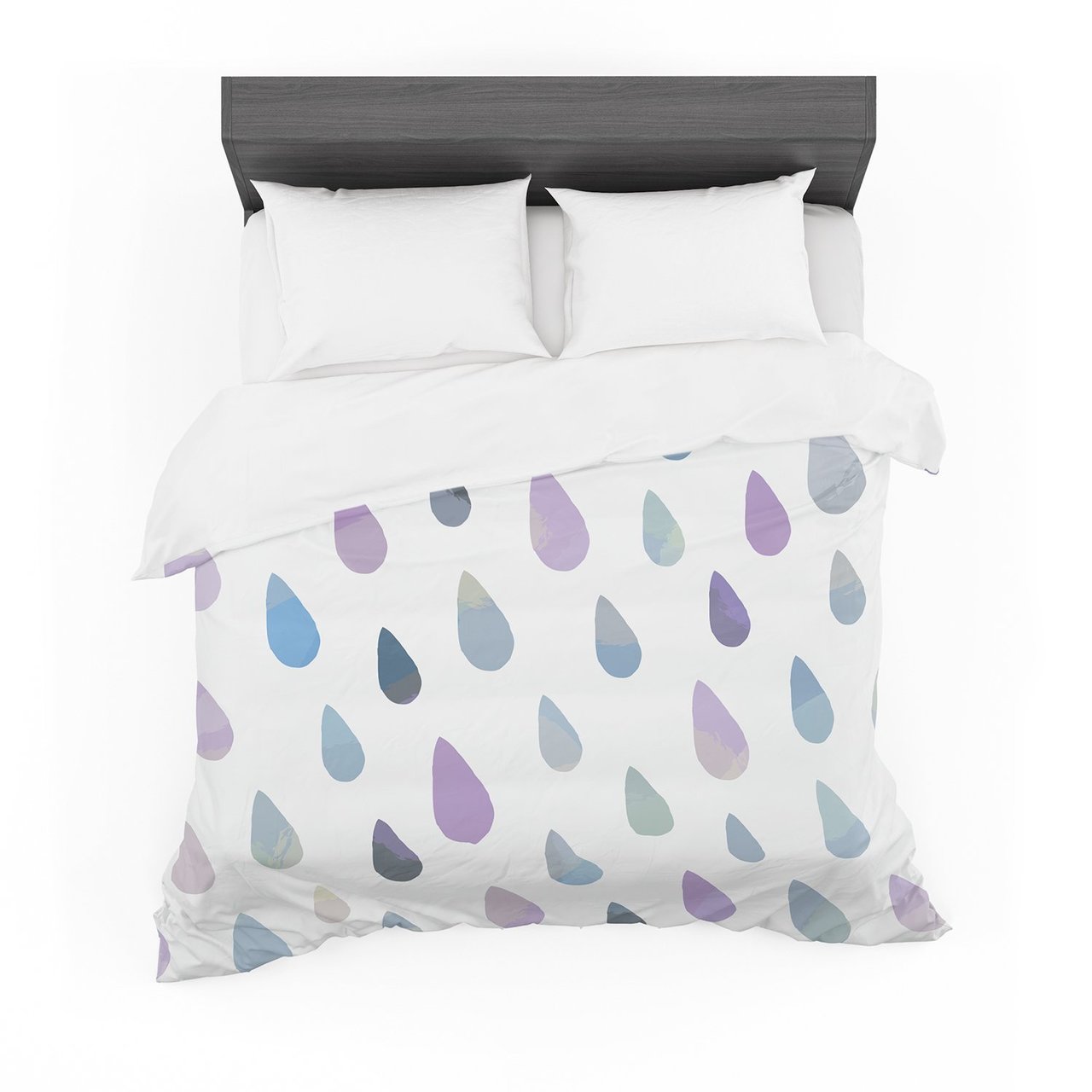 Daisy Beatrice ‘Opal Drops Mist’ Purple White Featherweight3D Customized Duvet Cover Bedding Sets