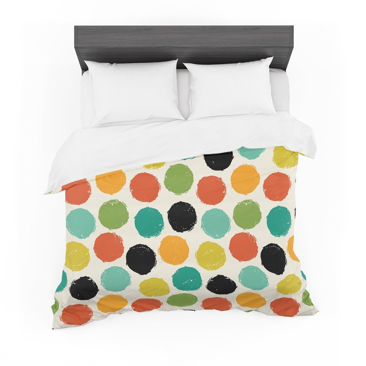 Daisy Beatrice ‘Retro Dots Repeat’ Multicolor Featherweight3D Customized Duvet Cover Bedding Sets