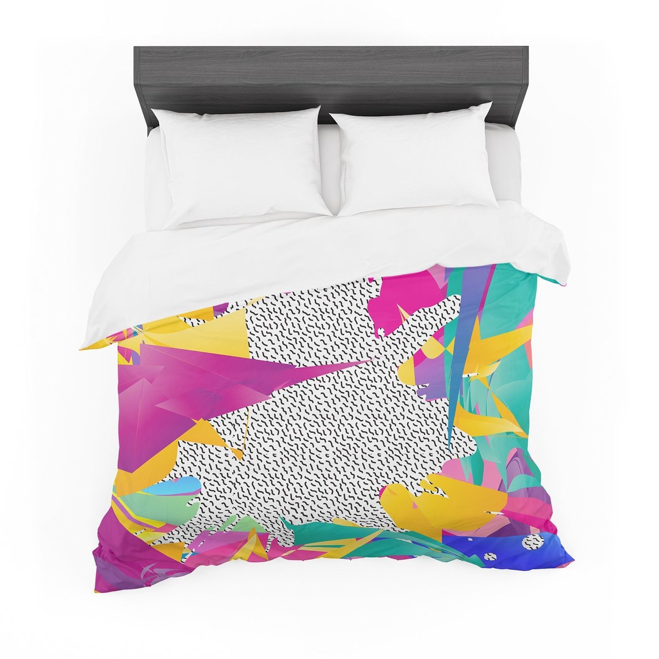 Danny Ivan ’80’s Abstract’ Pink Teal Cotton3D Customized Duvet Cover Bedding Sets