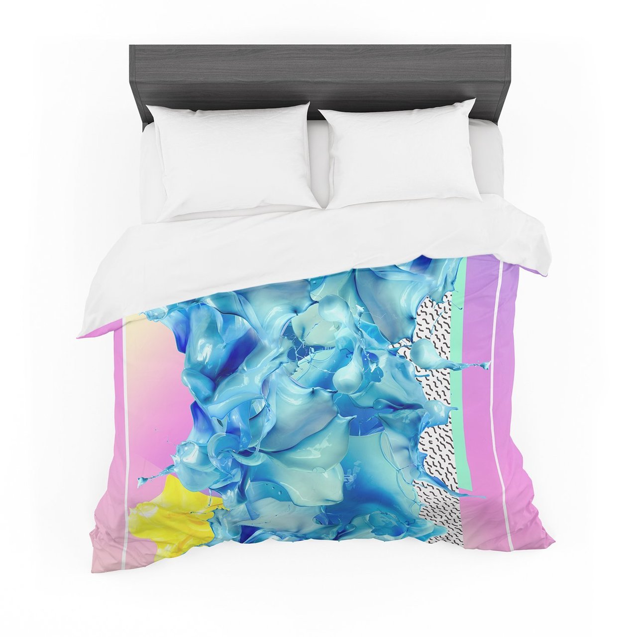 Danny Ivan ‘Alothea’ Blue Pink Cotton3D Customized Duvet Cover Bedding Sets