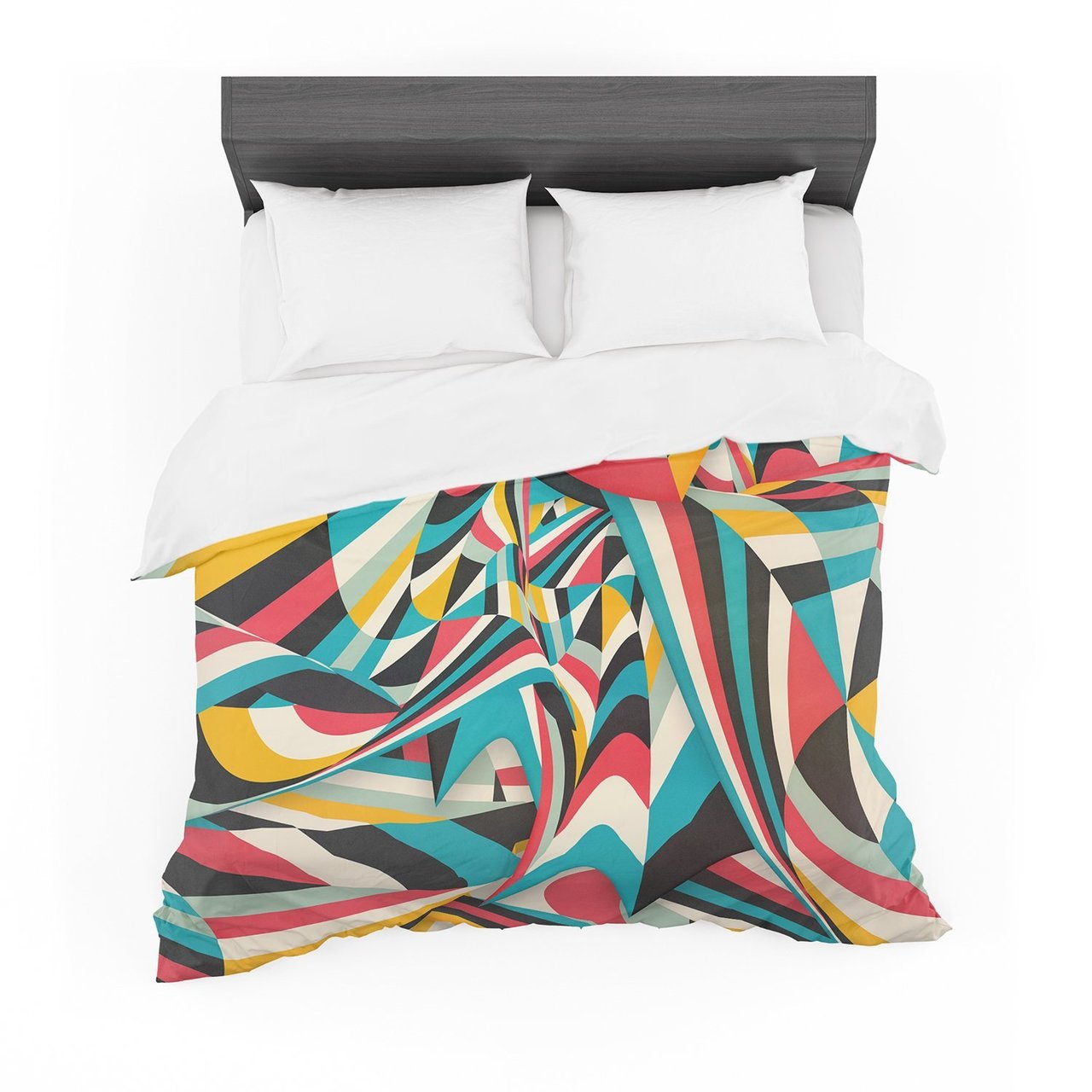 Danny Ivan ‘Don’t Come Close’ Abstract Blue Cotton3D Customized Duvet Cover Bedding Sets