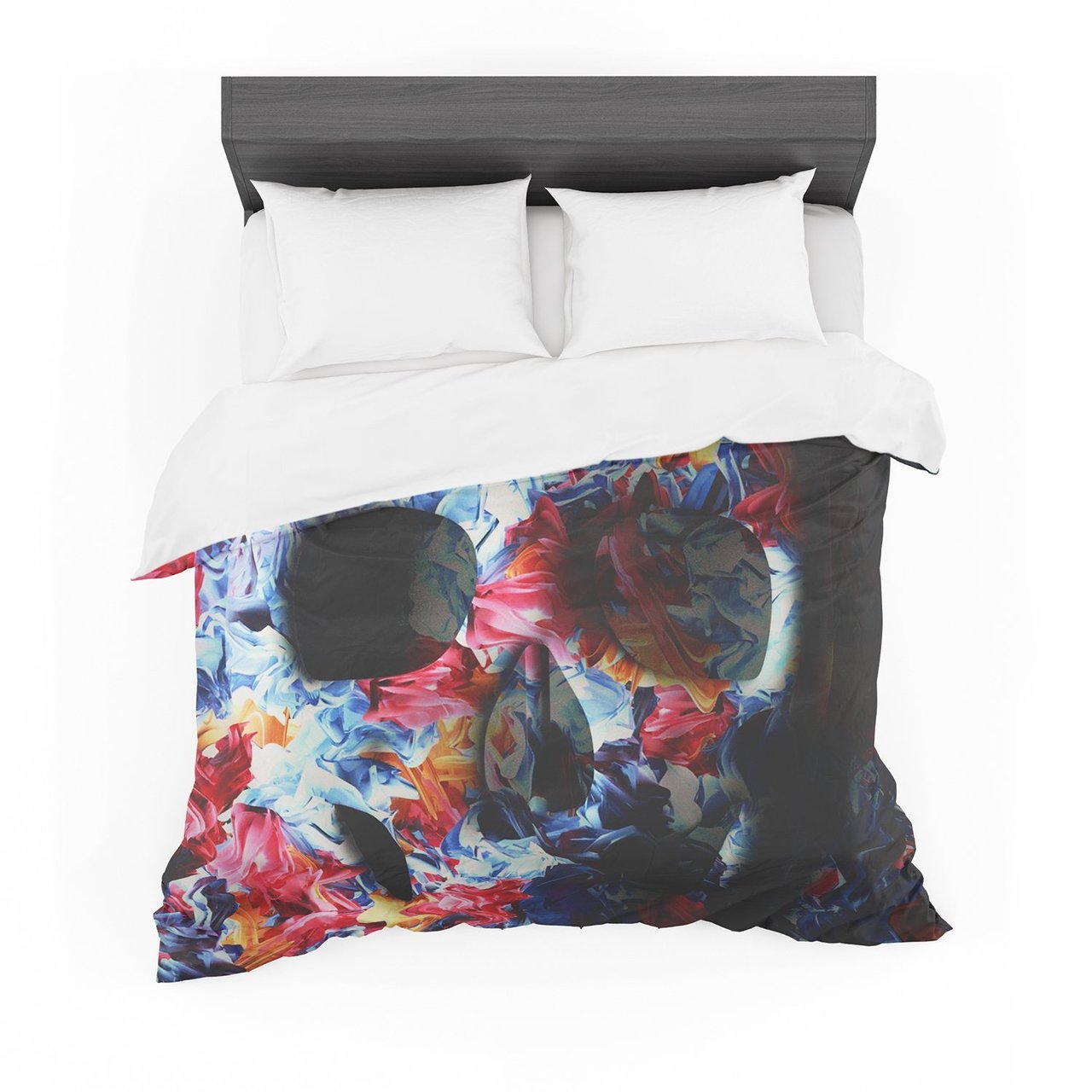 Danny Ivan ‘Skull Light’ Blue Pink Featherweight3D Customized Duvet Cover Bedding Sets