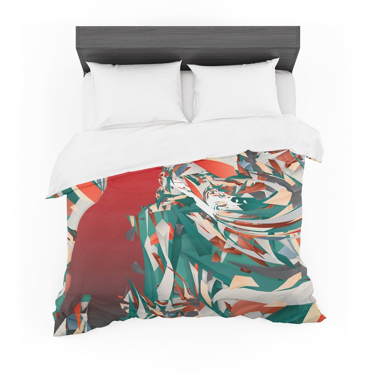Danny Ivan ‘Soccer Headshot’ Teal Red Cotton3D Customized Duvet Cover Bedding Sets
