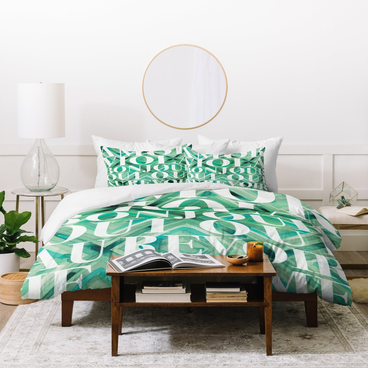 Dash and Ash Beach Day Emerald Duvet Cover Bedding Sets