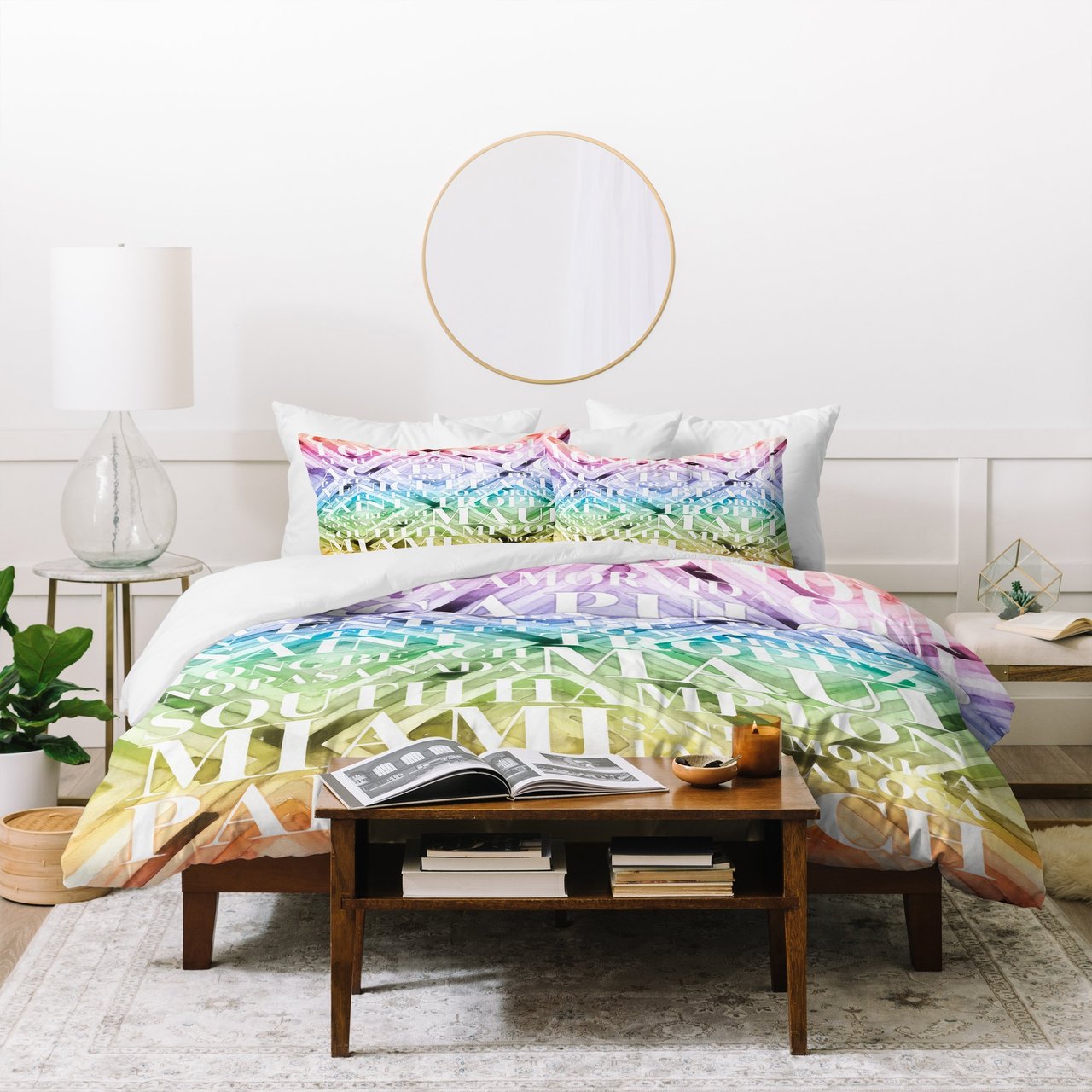 Dash and Ash Beach Day Rainbow Duvet Cover