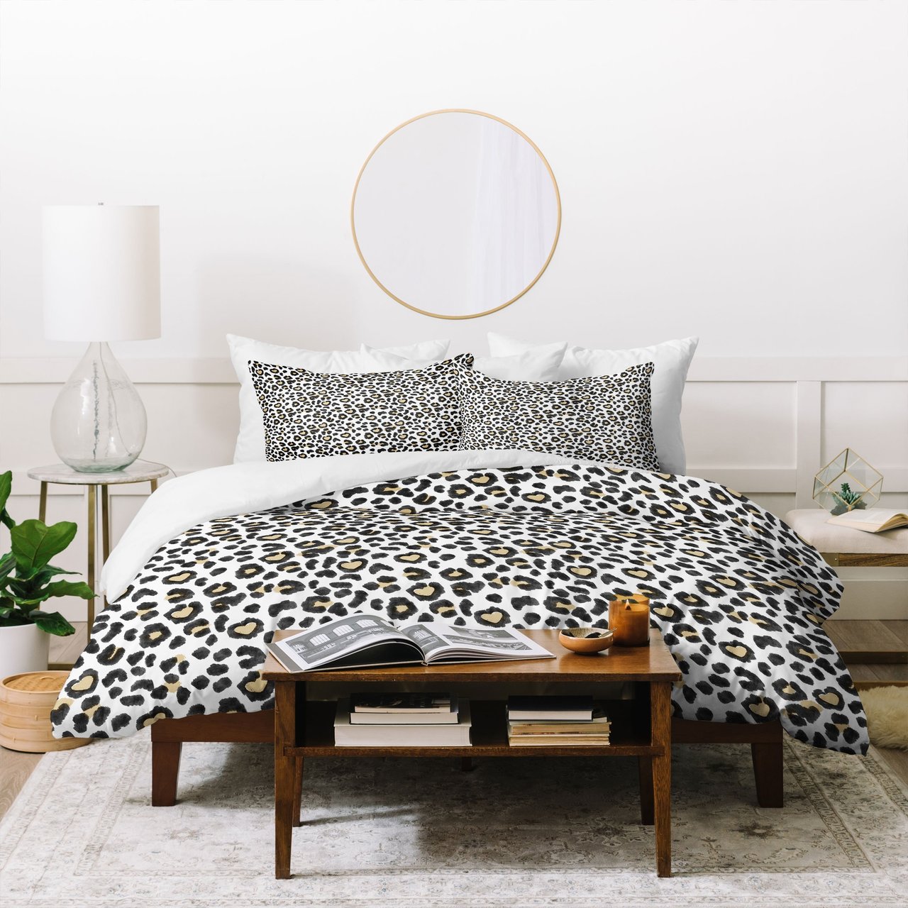 Dash and Ash Leopard Heart Duvet Cover