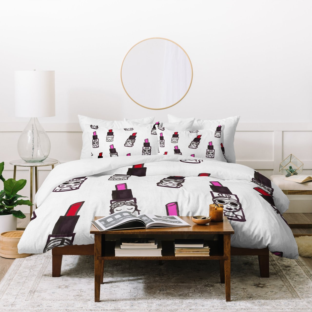 Dash and Ash Lipstick Attack Duvet Cover