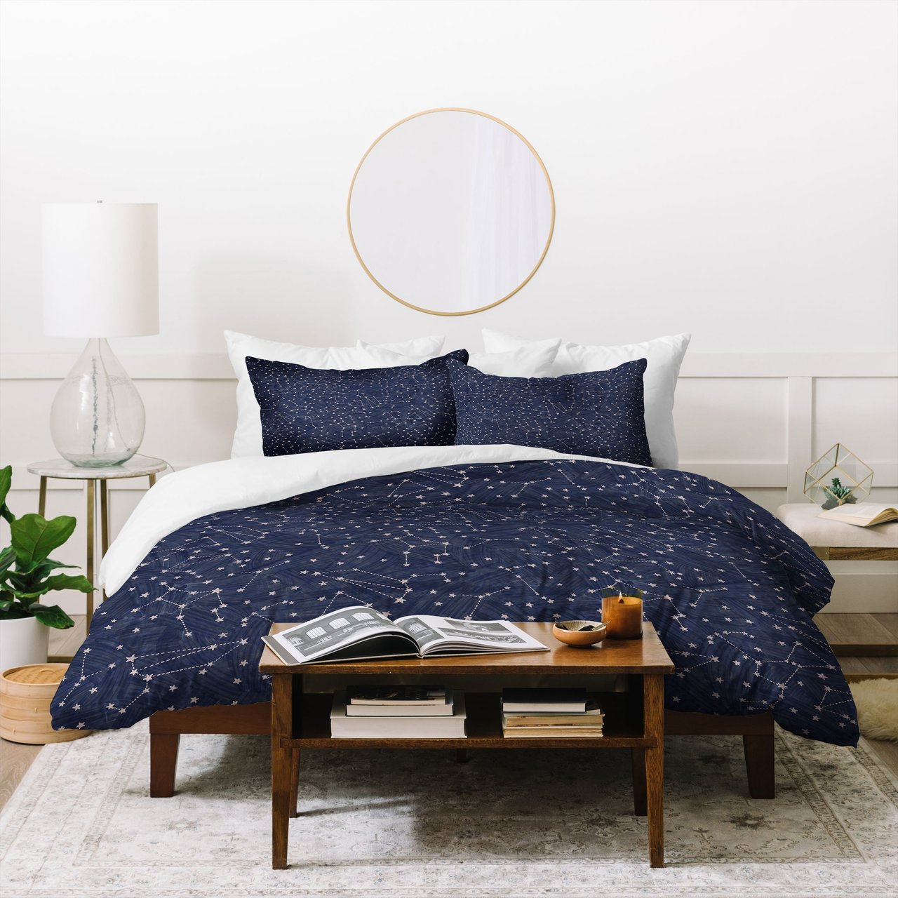 Dash and Ash Nights Sky in Navy Duvet Cover